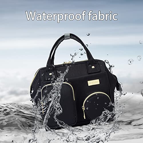 Baby Diaper Bag Backpack Waterproof Multi-Function Convertible Mini Smart Diaper Bag Backpack for Outdoor (Black) | The Storepaperoomates Retail Market - Fast Affordable Shopping