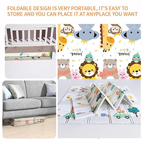 NuoPeng Foldable Baby Play Mat Crawling Mat Kids Folding Mat Large XPE Foam Portable Lightweight Waterproof Double Side Indoor or Outdoor Using Non Toxic for Babies, Infants, Toddlers | The Storepaperoomates Retail Market - Fast Affordable Shopping