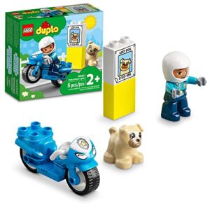LEGO DUPLO Town Police Motorcycle 10967 Building Toy Set for Preschool Kids, Toddler Boys and Girls Ages 2+ (5 Pieces)