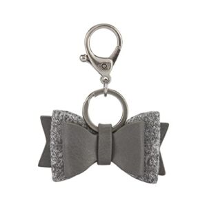 Itzy Ritzy Boss Bow; Bow Charm with Clasp Can Clip to a Diaper Bag, Purse, Keychain or Wallet; Grayson