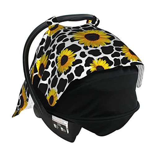 Sunflower Cow Pattern Baby Car Seat Canopy Covers Breastfeeding Scarf Nursing Apron Stroller Cover for Boys Girls | The Storepaperoomates Retail Market - Fast Affordable Shopping