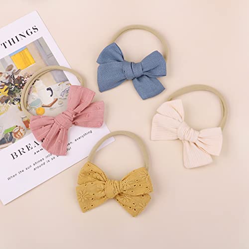 12pcs Baby Girls Hair Bows Nylon Elastic Headband Hair Accessories for Infants Toddlers Newborn | The Storepaperoomates Retail Market - Fast Affordable Shopping
