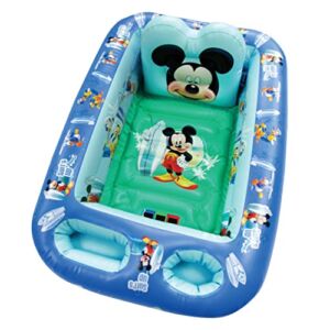 Disney Mickey Mouse Air-Filled Cushion Bath Tub – Free-Standing, Blow up, Portable, Inflatable, Safe Bathing, Baby Bathtub, Toddler Bathtub