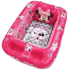 Disney Minnie Mouse Air-Filled Cushion Bath Tub – Free-Standing, Blow up, Portable, Inflatable, Safe Bathing, Baby Bathtub, Toddler Bathtub