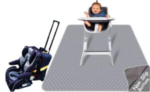Alnoor USA Double Combo of Car Seat Travel Belt & Splat Mat for Under High Chair | Car Seat Luggage Strap & High Chair Mat for Floor| Save Money on High Chair Splat Mat & Luggage Belt Strap