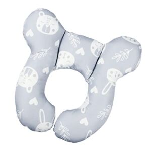 vocheer Baby Travel Pillow for Head and Neck Support Pillow for Pushchair,Car Seat,Travel (White Bear)…