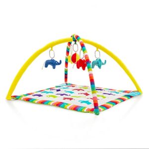 Baby Gym Mat Infant Activity Gym Play mat with Colorful Sensory Toys Colorful Elephant Toys