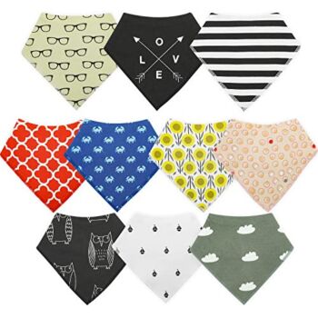 Baby Bandana Bibs, Absorbent Drool, 10-Pack Cotton Baby Teething Bibs for Infants, Girls, Boys, Unisex, Multicolour and Adjustable size Bibs for Toddlers – Eminent Kids | The Storepaperoomates Retail Market - Fast Affordable Shopping