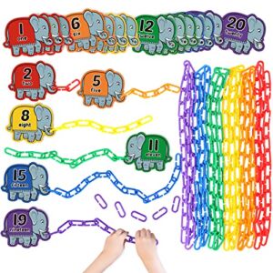 Aizweb 240pcs C-Clips Hooks Plastic Chain Links – Counting & Linking Activity Kit, Sensory Toys for Toddlers, Develops Kid’s Fine Motor and Color Recognition & Sorting Skills,Educational Learning Toys