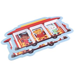 Daniel Tiger Mealtime Feeding Plates- Trolley- Set of 2, Cute Compartment Dishes w/ Deep Sides for Kids- Divided Sections for Healthy Eating Habits, BPA Free, Dishwasher Safe Durable & Break Resistant