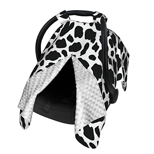 Black and White Cow Skin Baby Car Seat Canopy Cover Multi Use Nursing Cover for Newborn Car Seat Canopy Mom Nursing Breastfeeding Covers Newborn Shower Gift | The Storepaperoomates Retail Market - Fast Affordable Shopping