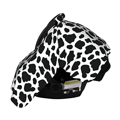 Black and White Cow Skin Baby Car Seat Canopy Cover Multi Use Nursing Cover for Newborn Car Seat Canopy Mom Nursing Breastfeeding Covers Newborn Shower Gift | The Storepaperoomates Retail Market - Fast Affordable Shopping