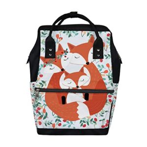 BVOGOS Lovely Fox Mom Baby Diaper Backpack Bags Large Capacity Nappy Nursing Bag for Baby Care Shower Gift Traveling