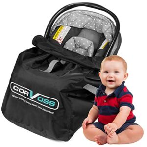 Car Seat Bags For Air Travel – Durable Infant Gate Check Bag For Car Seats – Universal Backpack Infant Carseat Bag Cover For Airplane – Secure Infant Car Seat Storage Bag For Better Traveling