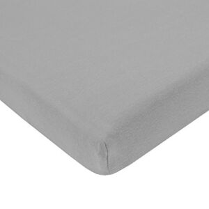 American Baby Company 100% Natural Cotton Jersey Knit Fitted Portable/Mini-Crib Sheet, Ash Gray, Soft Breathable, for Boys and Girls, Pack of 1