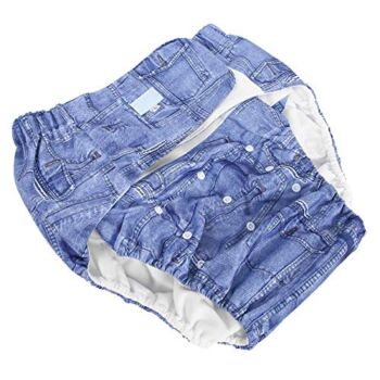 Adult Cloth Diaper Reusable Diaper Cover Elderly Incontinence Protection Underwear Washable Nappy Pants for Women and Men(Denim) | The Storepaperoomates Retail Market - Fast Affordable Shopping