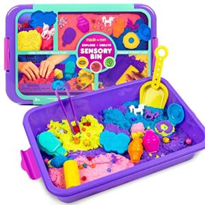 Made By Me Explore + Create Unicorn Sensory Bin – Sensory Bins for Toddlers – All-in-One Tactile Sensory Toys – Learn Through Play Toys – Unique Fine Motor Toys & Magical Sensory Experience