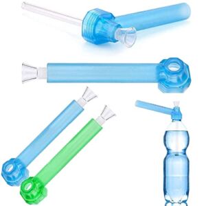 2 Pack Portable Water Straw Kit Reusable Screw On the Bottle (Green and Blue)