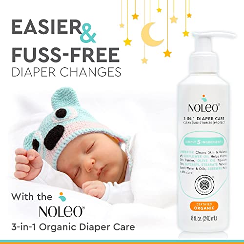 Noleo Organic Cotton Pads with 3-in-1 Diaper Care – 150ct Large & Pressed Cotton Squares 3.54×3.54in Pads – 8oz All in One Baby Cleanser, Baby Lotion & Diaper Rash Cream | The Storepaperoomates Retail Market - Fast Affordable Shopping
