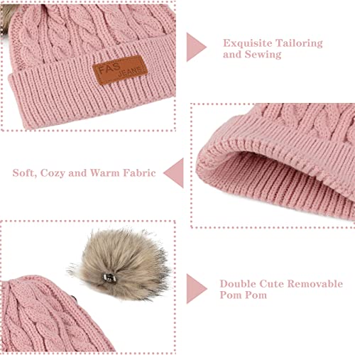 Century Star Baby Hat Winter Baby Girls Hats Knit Warm Hat for Baby Boys Infant Toddler Beanie Khaki & Black & Deep Pink | The Storepaperoomates Retail Market - Fast Affordable Shopping