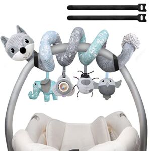 MONSTIME Car Seat Toys Newborn Toys, Stroller Toys Baby Toys 0-3 Months Infant Toys, Baby Toys for Carseat Stroller Crib, Baby Toys for 0 3 6 9 12 Babies Boys Girls Enfants (Gray)