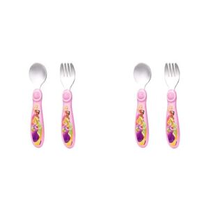 The First Years Disney Princess Easy Grasp Stainless Steel Spoon & Fork Flatware Set (Pack of 2)