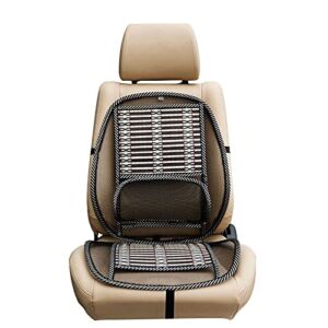 DRGRG Breathable Cushion Universal Summer Breathable Ventilation Waist Massage Pad Car Seat Cushion Cooling Mat Steel Bamboo (Color Name : Black)