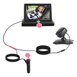 Horry Baby Mirror for Car, Back Seat Full View Car Camera Watch your Precious Child with Night Vision，View Infant in Rear Facing Seat with HD Display