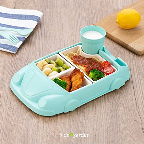Kids garden Car Plate 8Pcs/Set Bamboo Children Dinnerware Sets – Dishwasher/Microwave Safe Includes Cutlery, Beautiful Plate, Separable Bowls & Cup Happy MealTime, Light Green, YK-001 | The Storepaperoomates Retail Market - Fast Affordable Shopping