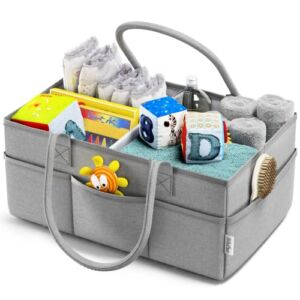 Baby Diaper Caddy Nursery Storage Bin and Car Organizer for Diapers and Baby Wipes