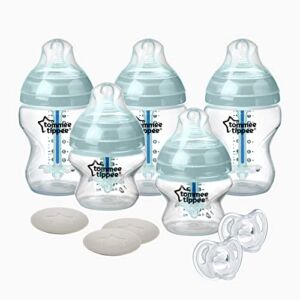 Tommee Tippee Fussy Baby Complete Solution, Baby Bottle Set | Advanced Anti-Colic Bottles, Breast-Like Nipples, Travel Lids, 0-6m Ultra-Light Silicone Pacifiers