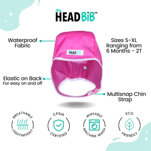 HeadBiB – First Ever Head Bib, Protects Little One’s Hair During Mealtime & Playtime, Waterproof Fabric, For Baby & Toddler (Pink, Large (12-24 Months)) | The Storepaperoomates Retail Market - Fast Affordable Shopping