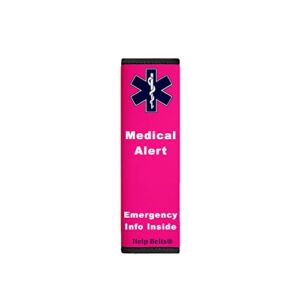 General Medical Alert Help Belts 6” Neoprene Medical Alert Child/Infant Car Seat Belt Cover with Pocket and Information Sheets… (Pink)