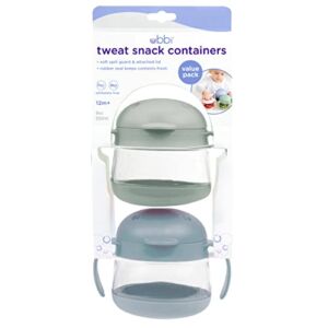 Ubbi Tweat No Spill Snack Container for Kids, BPA-Free, Toddler Snack Container, Sage & Blue