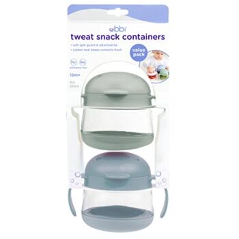 Ubbi Tweat No Spill Snack Container for Kids, BPA-Free, Toddler Snack Container, Sage & Blue | The Storepaperoomates Retail Market - Fast Affordable Shopping