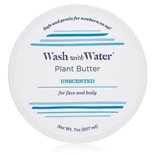 Wash with Water Plant Therapy Vegan Anti-Wrinkle Face & Body Butter Creamy Moisturizer with Enhanced Hydration and Antioxidant Support For All Skin Type, Petroleum Free, Steroid Free, 7oz, Unscented