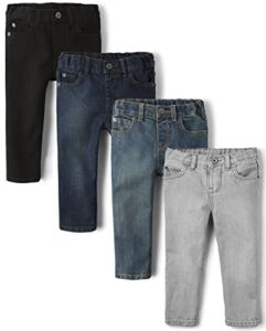 The Children’s Place baby boys And Toddler Basic Skinny Jeans, Tide Pool/Black/Dp Blue/Dove Gray 4 Pack, 3T US