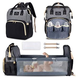 HONGTEYA 3 in 1 Diaper Bag Backpack with Changing Station Pad Baby Diaper Bag