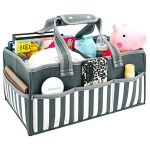 Baby Diaper Caddy Organizer with Adjustable Compartment – Nursery Storage Bin – Portable Travel Organizer – Newborn Baby Products