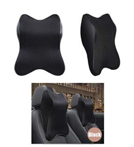 Car Headrest Pillow, Car Seat Headrest Neck Rest Cushion Ergonomic Car Neck Pillow Pure Memory Foam Neck Support with Breathable Removable Cover, Comfty Car Seat Pillows Neck/Back Pain Relief (2Pack)