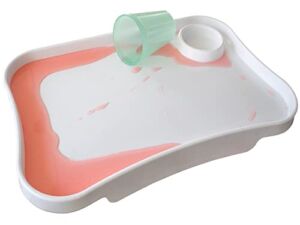 SpillyTray | Hard Plastic Kid’s Placemat with Elevated Ridge and Non-Slip Surface on Bottom | Multi-use Kid’s Tray | Contain Mealtime Spills and Craft Messes Within Child’s Tray | BPA Free
