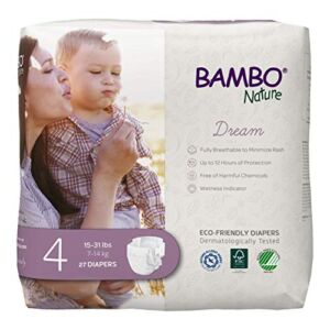Bambo Nature Premium Eco-Friendly Baby Diapers (SIZES 1 TO 6 AVAILABLE), Size 4, 27 Count- Pack of 6