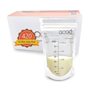 420 CT (7 Pack of 60 Bags) ULTRA Value Pack Breast Milk Storing Bags – 7 OZ, Pre-Sterilized, BPA Free, Leak Proof Double Zipper Seal, Self Standing, for Refrigeration and Freezing – Only at Amazon