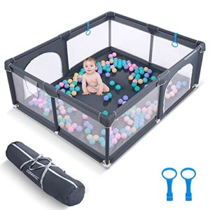 Baby Playpen 72” x 59” , CONMIXC Extra Large Playpen for Babies and Toddlers, Baby Play Pen Play Yard, Baby Gate Playpen, Baby Fence Play Area, Baby Playard Playyard, Kids Activity Center with Gate