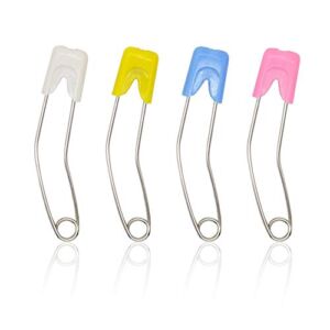 NX Garden 12pcs Curved Safety Pins Plastic Head Safety Locking Baby Cloth Diaper Nappy Pins for Baby Care