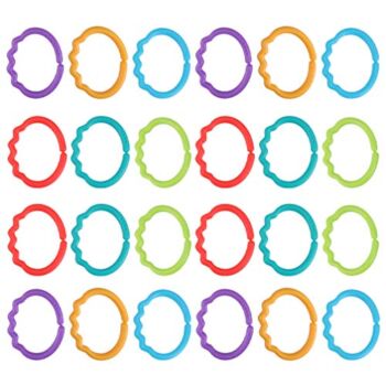 NUOBESTY Links Rings Toys Colorful Round Connecting Ring Hanging Stroller Attach Toys for Baby/ Infant/ Newborn/ Kids, 48pcs | The Storepaperoomates Retail Market - Fast Affordable Shopping