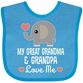 Inktastic My Great Grandma and Great Grandpa Love Me Baby Bib Turquoise 3ede8 | The Storepaperoomates Retail Market - Fast Affordable Shopping