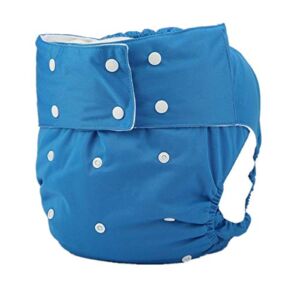 Adult Cloth Diaper Cover Nappy Reusable Washable Adjustable for Disability Incontinence Person (Blue)