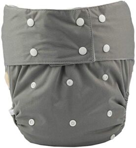 Adult Cloth Diaper Cover Nappy Reusable Washable Adjustable for Disability Incontinence Person (Grey)