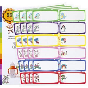 Baby Bottle Labels for Daycare, 96 PCS School Supplies Name Labels for Kids, Daycare Labels Waterproof, Self-Laminating, Dishwasher Safe, Toddler Name Sticker Tags for Preschool, Sippy Cups, Lunch Box